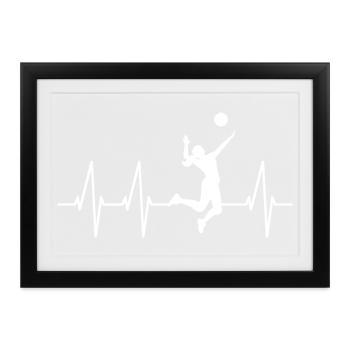 Volleyballerin Geschenk - Gerahmtes Poster (37 × 27 cm) - Schwarz - Vorne