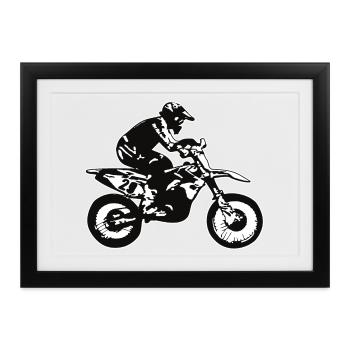 enduro - Gerahmtes Poster (37 × 27 cm) - Schwarz - Vorne