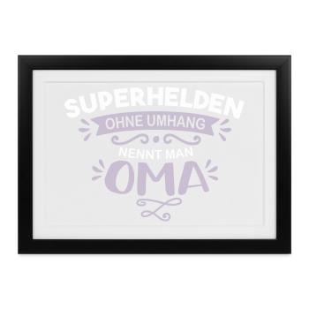 Geschenk für Oma zum Geburtstag oder zu Weihnachte - Gerahmtes Poster (37 × 27 cm) - Schwarz - Vorne