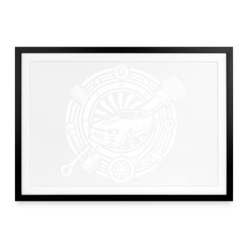 Auto Tuning Logo - Gerahmtes Poster (69 × 49 cm) - Schwarz - Vorne
