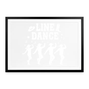 Line Dance mein Hobby - meine Passion - mein Ding - Gerahmtes Poster (69 × 49 cm) - Schwarz - Vorne