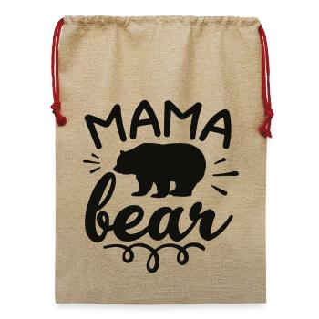 Mamabär als Muttertagsgeschenk - Jute Weihnachtssack  - Beige - Vorne
