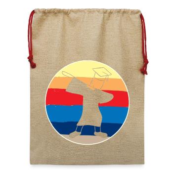 Graduation Dab - Jute Weihnachtssack  - Beige - Vorne