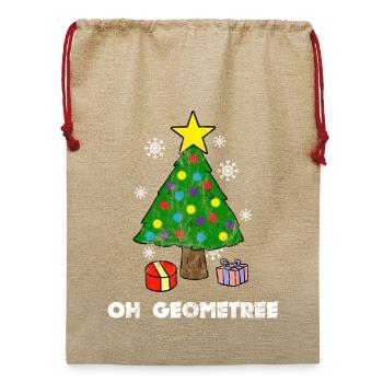 Oh Geometry Math Teacher Mathematics Christmas - Jute Weihnachtssack  - Beige - Vorne