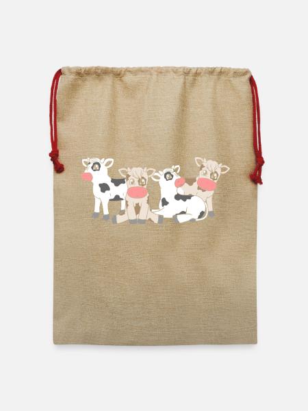 Kälber - Jute Weihnachtssack - Beige