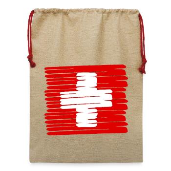 Swiss - Jute Weihnachtssack  - Beige - Vorne