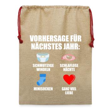 Werdender Vater - Jute Weihnachtssack  - Beige - Vorne