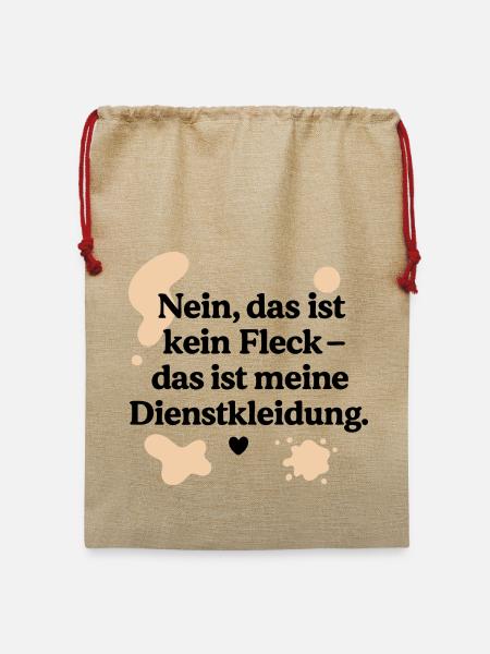 Das ist kein Fleck (schwarz & beige) - Jute Weihnachtssack - Beige