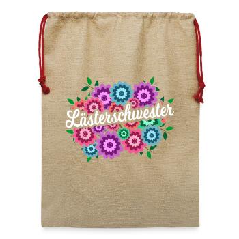 Lästerschwester Lästern Gossip Bf Beste Freunde - Jute Weihnachtssack  - Beige - Vorne