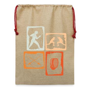 Fechten Fechtkampf Fechtsport Kinder Fechter - Jute Weihnachtssack  - Beige - Vorne