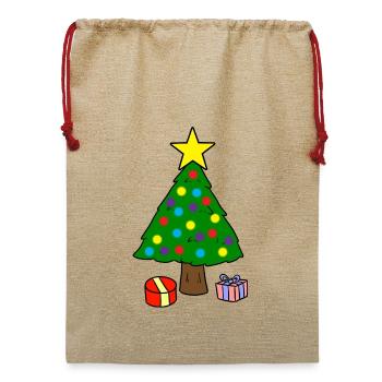 Weihnachtsbaum - Jute Weihnachtssack  - Beige - Vorne