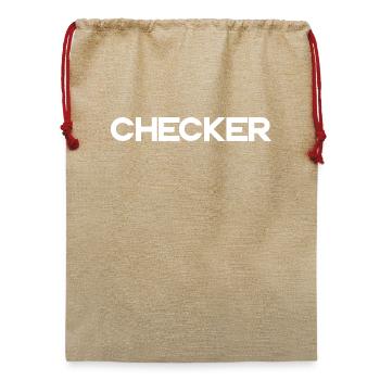 Checker - Jute Weihnachtssack  - Beige - Vorne