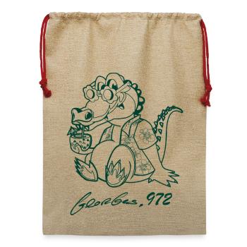 Georges Basic dunkelgrün - Jute Weihnachtssack  - Beige - Vorne
