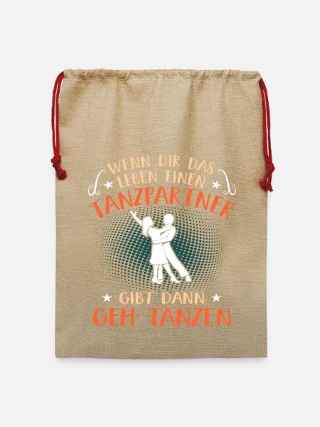 Leben Tanzpartner Gibt Geh Tanzen Tanzkurs Tänzer - Jute Weihnachtssack - Beige