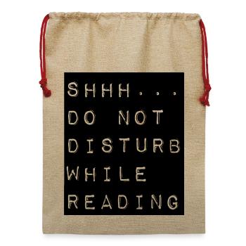 Do not disturb while reading - Jute Weihnachtssack  - Beige - Vorne