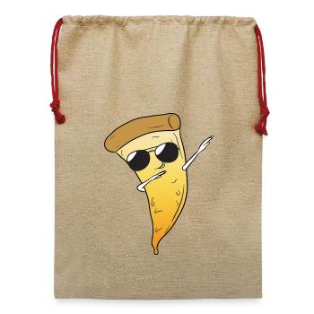 Dab Pizza - Jute Weihnachtssack  - Beige - Vorne