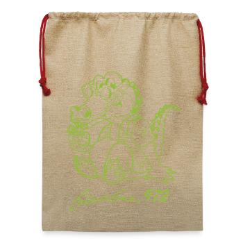 Georges Basic Apfelgrün - Jute Weihnachtssack  - Beige - Vorne