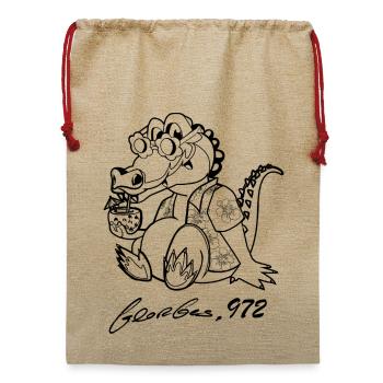 Georges Basic Schwarz - Jute Weihnachtssack  - Beige - Vorne