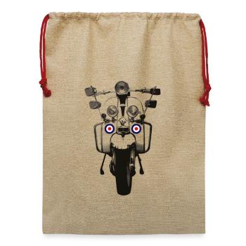 Mod Scooter - Jute Weihnachtssack  - Beige - Vorne