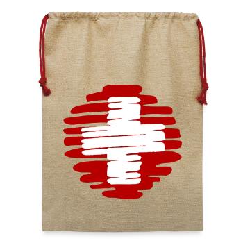 Swiss 2 - Jute Weihnachtssack  - Beige - Vorne
