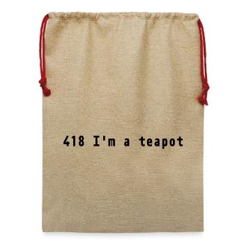 HTTP 418 I'm a teapot - Jute Weihnachtssack  - Beige - Vorne