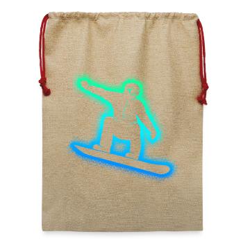 Snowboarder Snowboarden Jungen Herren Snowboard - Jute Weihnachtssack  - Beige - Vorne