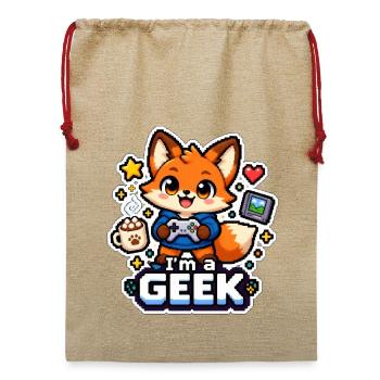 ICH BIN EIN NERD - Renard Coffee - Jute Weihnachtssack  - Beige - Vorne