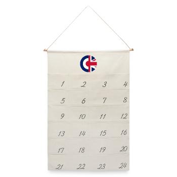Britische Mods - Leinen Adventskalender  - Naturweiß - Vorne