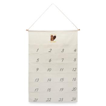 Frecher Kanadabiber Flirtkönig - Leinen Adventskalender  - Naturweiß - Vorne