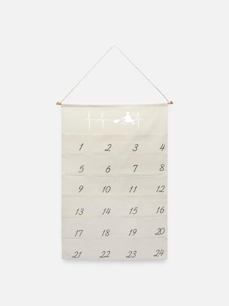 herzschlag kajak - Leinen Adventskalender - Naturweiß
