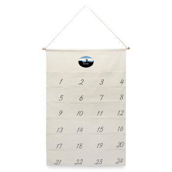 Rosario Argentinien Flagge Skyline Silhouette Reisen - Leinen Adventskalender  - Naturweiß - Vorne