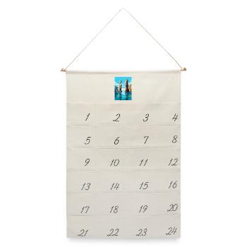 Stack Rocks Pembrokeshire Vintage Reiseposter - Leinen Adventskalender  - Naturweiß - Vorne