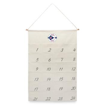 Akron Ohio Flagge USA Reise Souvenir Abzeichen - Leinen Adventskalender  - Naturweiß - Vorne