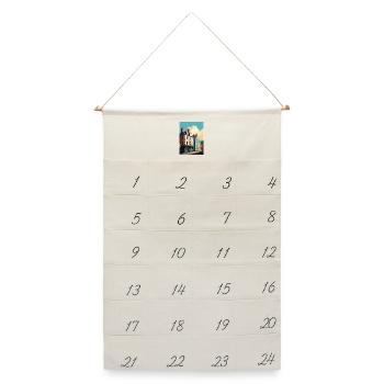 Hay On Wye Welsh Vintage Reiseposter Souvenir - Leinen Adventskalender  - Naturweiß - Vorne