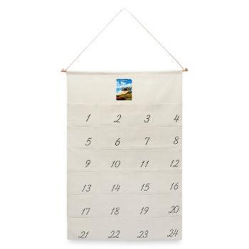 Porthtowan Cornwall Vintage Reiseposter Souvenir - Leinen Adventskalender  - Naturweiß - Vorne