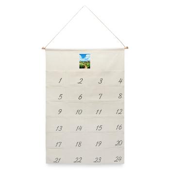 Porthoustock Cornwall Vintage Reiseposter WPA - Leinen Adventskalender  - Naturweiß - Vorne