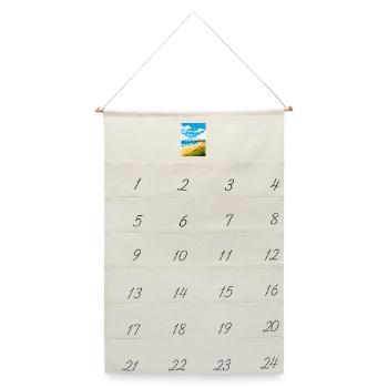 Porthgwidden Beach Cornwall Vintage Reiseposter - Leinen Adventskalender  - Naturweiß - Vorne