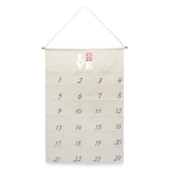 Meerschweinchen Liebe Spruch Motiv Meerschwein - Leinen Adventskalender  - Naturweiß - Vorne