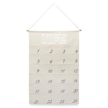 Meine Kinder sind nach New York gegangen und alles, was ich bekommen habe, war das hier - Leinen Adventskalender  - Naturweiß - Vorne