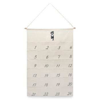 Jesus Porträt mit Dornenkrone und Titeln - Leinen Adventskalender  - Naturweiß - Vorne