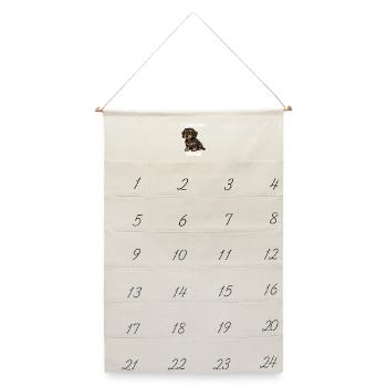 Ich Brauche Kaffee und Ruhe Rauhaardackel Dackel  - Leinen Adventskalender  - Naturweiß - Vorne