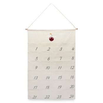 Cherry Bomb - Kirsche mit brennender Lunte - Leinen Adventskalender  - Naturweiß - Vorne