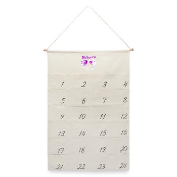 Mallorca Girl on tour - Sonnenbrille Palmen - Leinen Adventskalender  - Naturweiß - Vorne