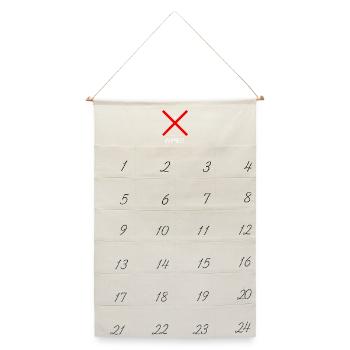 Minimalist Wiped Gaming Design - Leinen Adventskalender  - Naturweiß - Vorne