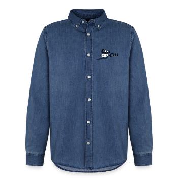 Cool Crab Coole Krabbe baby lustiges Bild funny - Männer Jeanshemd Organic von Stanley/Stella - verwaschenes Mittelblau  - Vorne - AI Model Male 185 light (185cm)