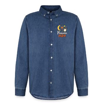 SALBE – H24-Salbe - Männer Jeanshemd Organic von Stanley/Stella - verwaschenes Mittelblau  - Vorne - AI Model Male 185 light (185cm)