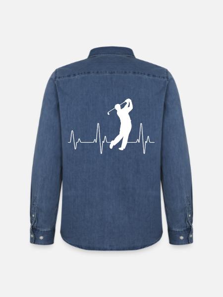 Le golf - Chemise en denim homme bio Stanley/Stella - bleu moyen délavé 