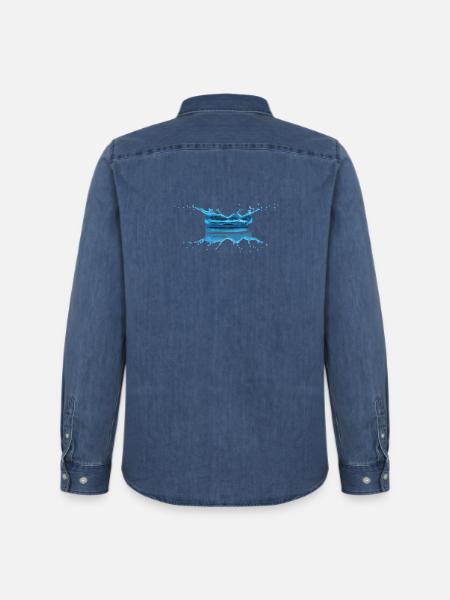 Water drop - Men’s Organic Denim Shirt by Stanley/Stella - mid washy 