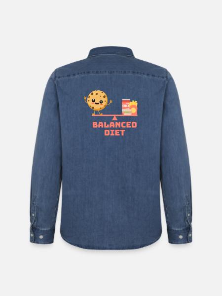 équilibré cookie fastfood Régime - Chemise en denim homme bio Stanley/Stella - bleu moyen délavé 