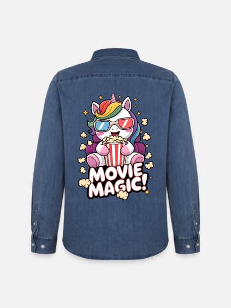 Movie Magic! - Men’s Organic Denim Shirt by Stanley/Stella - mid washy 
